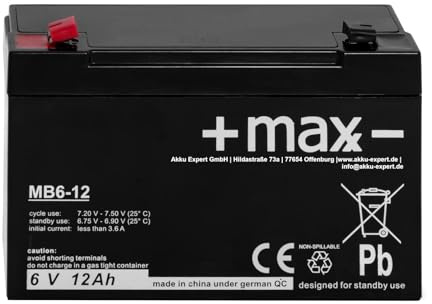 S306/12S S306/12SR kompatibler 6V 12Ah Akku Pb AGM wartungsfrei auslaufsicher