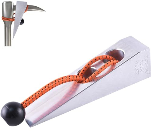 Firefighter Aluminum Wedge with Bungee Cord, Durable and Handy Firefighting Wedge, Metal Firefighter Door Wedge to Pair Great with Halligan or FuBar Tool, Made of 6061-T6 Aluminum