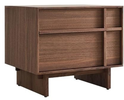 FAJNUZI2024 Nachttisch aus Holz im Wabi-Sabi-Stil, linear geformt, for Schlafzimmer, Wandschrank Nachtkästchen mit Stauraum(Bruin)