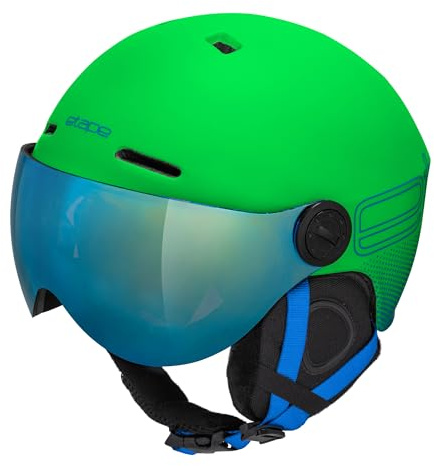 Etape Unisex Jugend Ski Helmet with Visor Skihelm, grüne Matte, 55-58