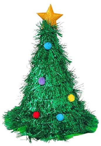 TyCylKu Weihnachtsbaum Hut Für Erwachsene 37x47cm Vliesstoff Grüne Lametta Weihnachtsmützen, Weihnachtsmütze Für Erwachsene Neuartige Kopfbedeckung Für Kostümzubehör, Festliches Partyzubehör