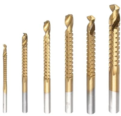 Drehbank Zubehör 6-teiliges Bohrer-Set, Spiralbohrer, metrischer Gewindebohrer, Verbundbohrer-Set, Multifunktions-Metallbohrer