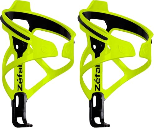 Zéfal Pulse B2 Jaune Fluo Porte-bidon bi-matière Premium et léger Mixte Adulte, Unisize (Lot de 2)