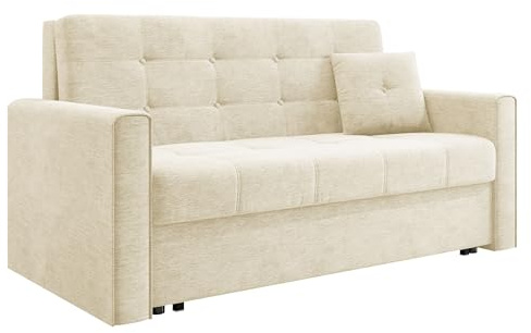 Mirjan24 Sofa Viva Lux III mit Schlaffunktion, 3 Sitzer Polstersofa mit Bettkasten inkl. Kissen, Sofagarnitur, Schlafsofa Bettsofa Farbauswahl, Wohnlandschaft (Nazar 225.01)