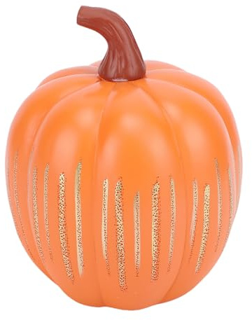 TARSHYRY Twinkle Light Pumpkin Resin Battery Powered Light Up Pumpkin Night for Fall Thanksgiving Harvest Festival Home Decor Tabletop Centerpiece (10x8x8cm/3.9x3.1x3.1in)
