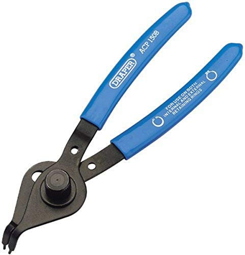 Draper 12492 Bent Nose Circlip Pliers, Reversible,Blue, 150mm