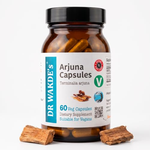 DR WAKDE'S Arjuna Capsules (Terminalia arjuna) - 60 Veg Caps | 100% Pure, All-Natural Supplement | Vegan, Plant-Based, Supports Heart Health