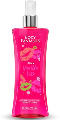 Body Fantasies Signature Fragrance Body Spray, Pink Vanilla Kiss Fantasy, 8 Fluid Ounce