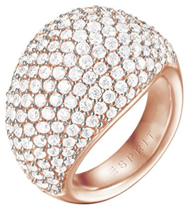 ESPRIT Glamour Damen-Ring ES-MEDEA ROSE teilvergoldet Zirkonia transparent Gr. 57 (18.1) - ESRG02034C180