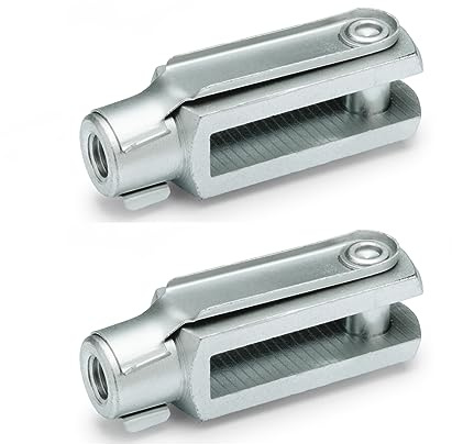 Ganter Normelemente | Gabelgelenke - GN 751-14-28-M14-B | Mit Schnappfederbolzen | Stahl verzinkt, blau passiviert | 2 Stück