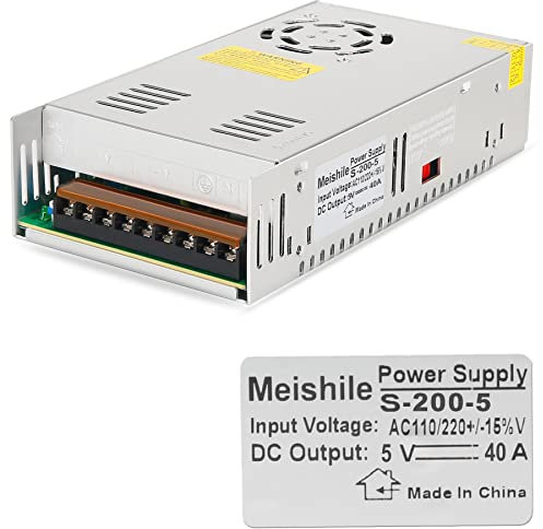 Trafo DC 5V 40A 200W Schalternetzteil 230V AC auf DC Netzteil 5Volt Transformator Industriell Adapter 32/30/25/20A RGB LED Lichtleiste Lampe Motor Spielzeug Modell Stromversorgung PSU SMPS 110V/220V