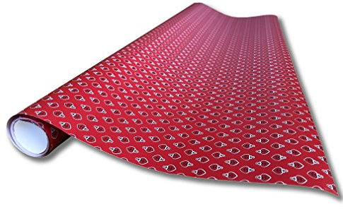 ASTRA GeschenkpapierHerzanker, rotes St. Pauli Motiv-Papier, Geschenk-Idee für Männer & Frauen, Astra-Bier als Verpackung, Papierrolle à 300 x 70 cm