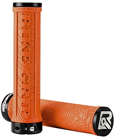 ROCKBROS Bike Handlebar Grips-Pair of Rubber and Aluminium Alloy Grips-22 mm-Orange