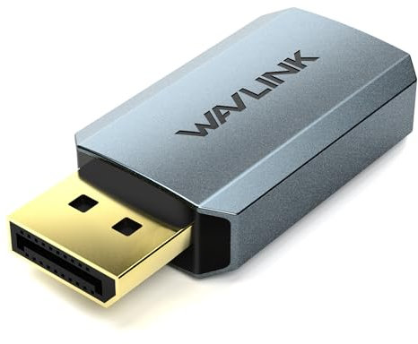 Adaptateur Displayport vers HDMI 4K@60Hz, WAVLINK DP mâle vers HDMI Femelle Active Converter DisplayPort 1.2 Signal en Sortie HDMI 2.0