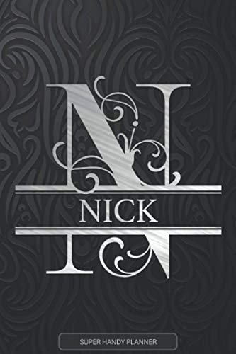 Nick: Silver Letter N The Nick Name - Nick Name Custom Gift Planner Calendar Notebook Journal