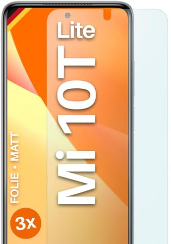 moex® FlexProtect Schutzfolie matt kompatibel mit Xiaomi Mi 10T Lite Folie gegen Reflexionen, Anti Reflex Displayschutz, matte Displayfolie, robust und Kratzfest – 3 Stück