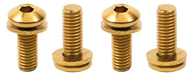 Chooee Water Bottle Cage Bolts M5 x 12mm, 4pcs Water Bottle Holder Screws for MTB,Mountain Bike,Road Bicycle, Gold
