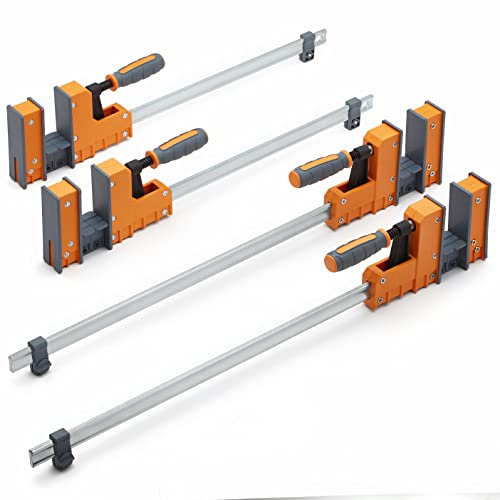 Bora 4 Piece Parallel Clamps for Woodworking Clamps 4 Pack 2 x 18 inch Plus 2 x 24 inch Parallel Clamp Spreader Set Bar Clamp 1100 Lbs Clamping Force Bar Clamp Set 571450I