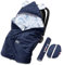 Bellochi Universal Baby Einschlagdecke für Babyschale und Autositz Kinderwagendecke Fußsäck aus Baumwolle und Samt z.B. passend für Maxi-Cosi, Römer, Cybex - Verne