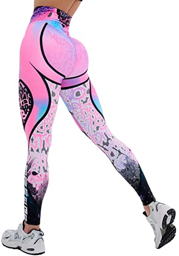 Bona Fide Push-Up Corsage Snake Leggings für Damen | Sport Strumpfhose, Yogahose, Sporthose lang, Po-Lift, Body-Shaping, atmungsaktiv