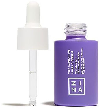 3INA - The Purple Bakuchiol Serum - Facial Serum | With 1% Bakuchiol + 3% Peptide - Bakuchiol Serum - Reduce Fine Lines - Vegan - Cruelty Free