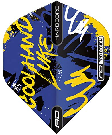RED DRAGON Hardcore Luke Humphries Signature Graffiti Blau Standard Dartflug - 3 Set pro Packung (insgesamt 9 Dart-Flights)