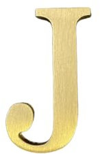 4,5 cm Höhe, selbstklebend, massives Messing, englischer Buchstabe J, Wandaufkleber, goldene Briefkastennummern, Hausadressnummern, Shop-Studio-Name, DIY-Kombination für Wand, Heimdekoration, Hardware
