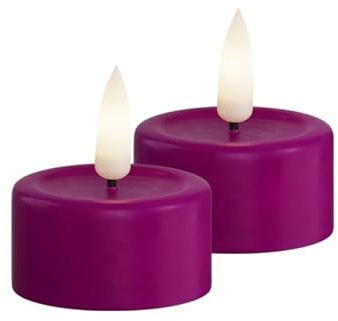Deluxe Homeart Indoor Flameless LED Tealight Set - with Real Flame™ Technology - Battery Powered Candle (Violet)