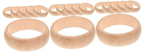 COHEALI 18 Stk Holzarmband Selber Machen Kunsthandwerk Eine Armatur Armreif Schmuckstücke Handgefertigte Armbänder Holzschmuck Selber Machen Holzkreise Kind Eukalyptus Gemalt Holzhandwerk