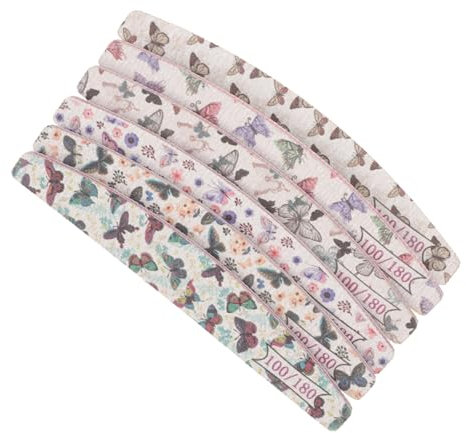 POPETPOP 6piezas Limas De Uñas Dobles Lados Herramientas De Manicura Portátiles Para Viajes Limas De Uñas Resistentes y Ligeras Para Oficina y Uso Personal