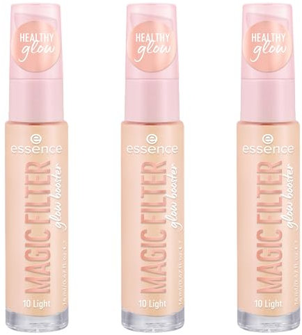 essence MAGIC FILTER glow booster, Basis, Nr. 10, Nude, pflegend, Färbeeffekt, weichzeichnend, natürlich, strahlend, vegan, ohne Parfüm, ohne Alkohol, ohne Parabene, 3er Pack (3x14ml)