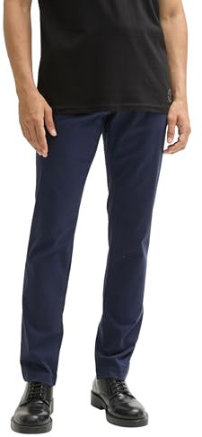 TOM TAILOR Herren Slim Fit Chino Hose mit Gürtel,10668 - Sky Captain Blue, 32/32