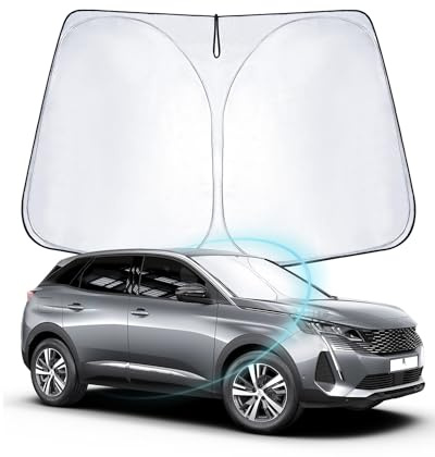 WEIPIN Parasol Compatible con Peugeo-t 3008 4008 2016-2022 2023 Parasol de Coche para Parabrisas Delantero para 3008 Accessori con refrigeración Anti UV, protección Interior
