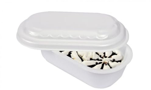 SHOBI Vaschetta Gelato con Coperchio in Polistirolo, Contenitore Termico per Alimenti (20, 1000 CC)