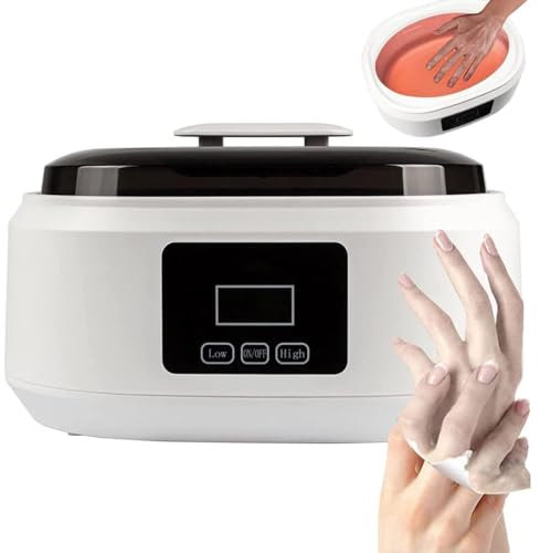 Olla para derretir cera, baño de cera de parafina para manos y pies con indicador de temperatura, calentador cera de parafina de 3500 ml, para terapia térmica, artritis, terapia cera caliente pink