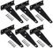 Lot de 6 Charnières en T avec Vis de Montage, Robuste Charnière de Portes pour Portes de Grange Portail en Bois et Fenêtre, Noir