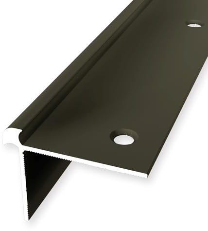 Treppenkantenprofil 32 x 42 x 2500 mm Winkelprofil Aluminium Glatt Doppelt Versetzt Versenkt Gebohrt Bronze Einfasshöhe 5 mm Küberit