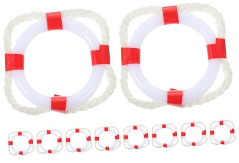 PHENOFICE 10 Pezzi Mini Salvagente Mediterraneo Decorazioni Case Miniatura Ornamenti Spiaggia Giardino