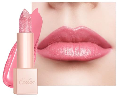 OULAC Feuchtigkeits Glanz Lippenstift Rosa, Schimmernder mit Glänzender Oberfläche, Cremige Textur, Lippenpflege für Feuchtigkeitsspendende Lippen, Infinity Moisture, Vegan 10 Pink Moon