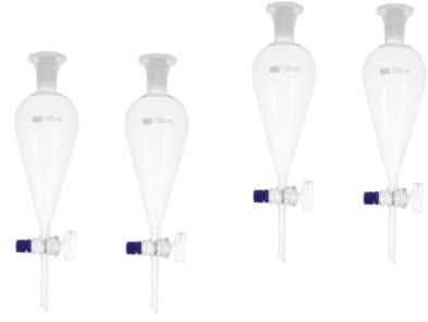 BUGUUYO 2 Piezas Fuga En Forma De Embudo De Decantación Cilíndrico Embudo De Decantación Para Laboratorio Destilador De Aceite Esencial Separador De Agua Alto Borosilicato Transparent