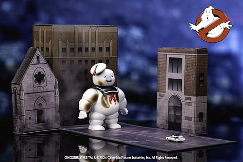 Jada Nanoscene: Ghostbusters 6 Stay Puft Marshmallow Man die-cast Metal Figure with Nano Ecto-1 diecast Vehicle