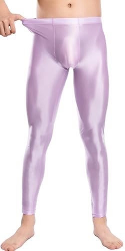 AIEOE Uomini Glossy Stretti Pantaloni Brillanti Leggings Olio Lucido Pantaloni Collant Nylon Pantaloni Sportivi Grandi Dimensioni Clubwear Pantaloncini Pantaloni M-XXL