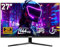 Gawfolk Gaming Monitor 27 inch QHD IPS, PC Screen 144Hz 2K (2560×1440P), Ultra-Thin Zero Frame Computer Display for Home Office Business, 99% sRGB, DP, HDMI, Wall-Mounted