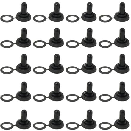 20Stk Gummikappe für Kippschalter, 12mm Schwarz Kappe Boot Abdeckung aus Gummi, Staubdicht wasserdichte Elektrozubehör