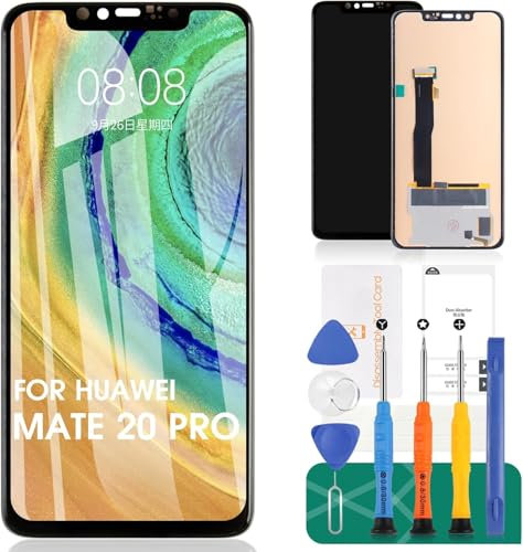 TFT para Huawei Mate 20 Pro Pantalla LCD de repuesto LYA-L09 LYA-L29 Kits táctiles sin marco (negro, pantalla no curva, sin huellas dactilares)