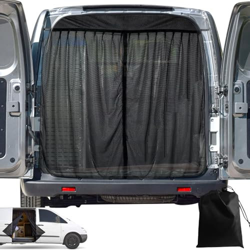 DAJASD Mosquitera para portón Trasero del Coche, 165 x 165 cm Protección Solar para Puerta Trasera de Coche, Mosquitera Furgoneta Camper Protección Solar para Furgonetas, autocaravanas y caravanas