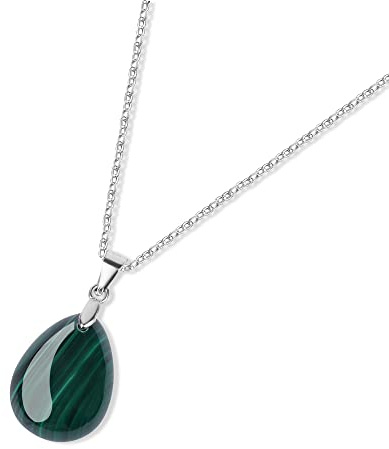 GAVU 925 Silber Halskett mit Tropfen-Anhänger aus Edelstein für Damen