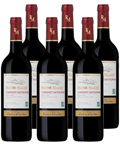ROCHE MAZET - Cabernet Sauvignon - Vin Rouge - IGP Pays d’Oc - Terra Vitis - Rouge - Lot de 6 bouteilles x 75 cl