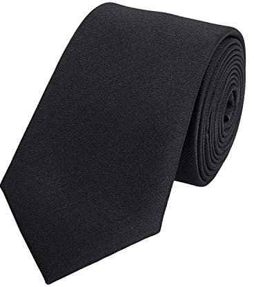 Fabio Farini - einfarbige elegante Unicolor Krawatten für Herren - 6cm/8cm zur Auswahl Schwarz Schmal (6cm)