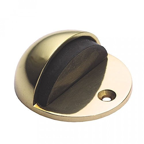 Oval Floor Mounted Door Stop AA20 Polished Brass